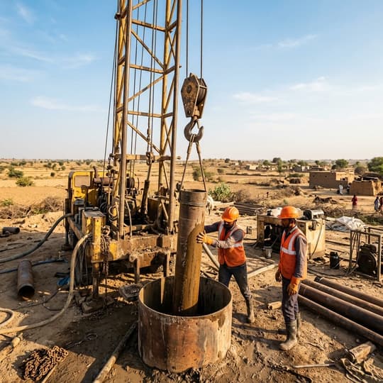Heavy-duty drill and borewell pipes for groundwater exploration and extraction